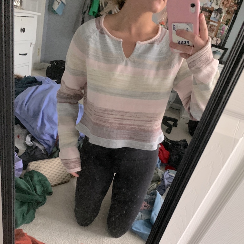 Multi Colored Eddie Bauer Cropped Sweater - image 1